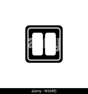 Schalter für elektrisches Licht. Flache Vektor Icon Abbildung. Einfach schwarzes Symbol auf weißem Hintergrund. Elektrisches Licht Schalter sign Design Template für Web- und Stock Vektor