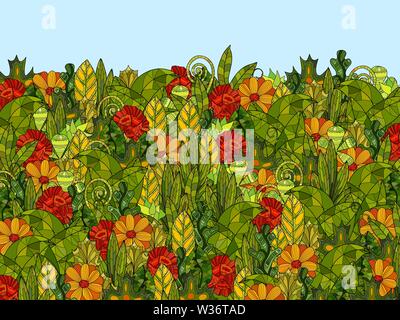 Hand gezeichnet Vektor Blumenkarte Stock Vektor