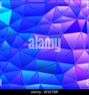 Abstract vector Glasfenster Dreieck Mosaik Hintergrund - Blau und Violett Stock Vektor