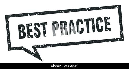 Best practice unterzeichnen. best practice square Sprechblase. best practice Stock Vektor