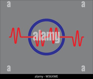 Schallwelle Abbildung: Logo Vektor icon Vorlage Stockfoto