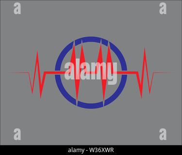 Schallwelle Abbildung: Logo Vektor icon Vorlage Stockfoto
