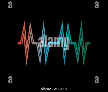 Schallwelle Abbildung: Logo Vektor icon Vorlage Stockfoto