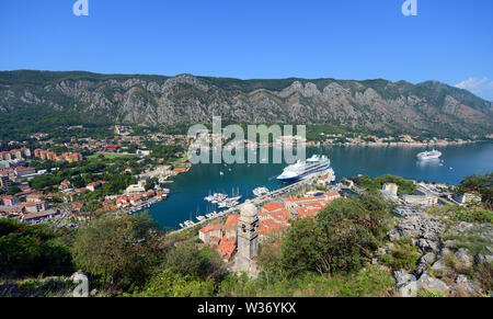 Eine wunderschöne Aussicht von Kotor, Montenegro. Stockfoto