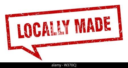 Lokal anmelden. vor Ort gefertigten square Sprechblase. vor Ort gefertigten Stock Vektor