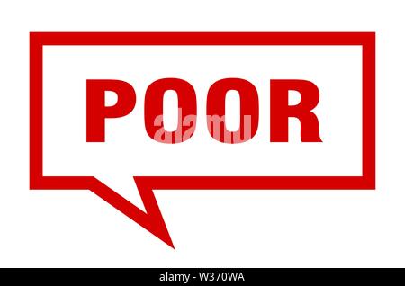 Schlechte Vorzeichen. Schlechte square Sprechblase. Schlechte Stock Vektor