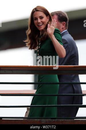 London, Großbritannien. 13. Juli, 2019. Katharina, Herzogin von Cambridge, die Wimbledon Championships 2019, 2019. Credit: Allstar Bildarchiv/Alamy leben Nachrichten Stockfoto