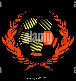 Vector Illustration Fußball auf schwarzem Hintergrund Stock Vektor