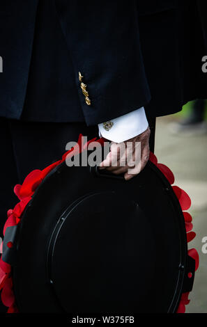 D-Day 75 Jahre Gedenkfeiern in Liverpool War Memorial, die von lokalen regimental Veteranen, hochrangige Arm, Navy und R.A.F Veteranen besucht Stockfoto