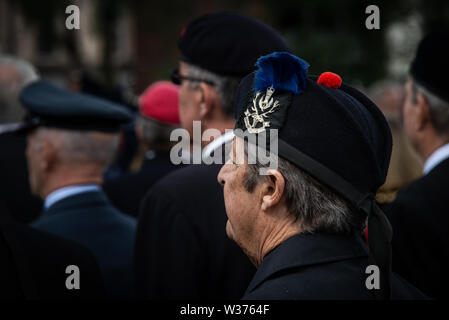 D-Day 75 Jahre Gedenkfeiern in Liverpool War Memorial, die von lokalen regimental Veteranen, hochrangige Arm, Navy und R.A.F Veteranen besucht Stockfoto