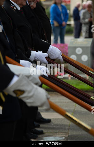 D-Day 75 Jahre Gedenkfeiern in Liverpool War Memorial, die von lokalen regimental Veteranen, hochrangige Arm, Navy und R.A.F Veteranen besucht Stockfoto