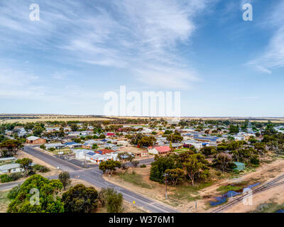 Antenne des Landwirtschaftlichen Dienst Dorf Wudinna Eyre Peninsula South Australia Stockfoto