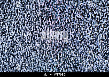 Kein Signal an Monitor, statisches Rauschen schlechte TV-Signal Schwarz und Weiß Stockfoto