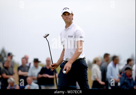 In Belgien Thomas Detry im 8. grün während Tag drei der Aberdeen Standard Investitionen Scottish Open im Renaissance Club, North Berwick. Stockfoto