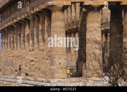 Griechische Tempel. Paestum, Salerno Provinz, Kampanien, Italien Stockfoto