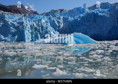 Glänzend, wunderschöne Tracy Arm Fjord in Alaska im August Stockfoto