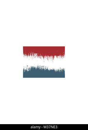 Niederlande Flagge Design Konzept. Flagge texturierte von Grunge Holz Muster. Bild relativ zu Reisen und Politik Themen Stock Vektor