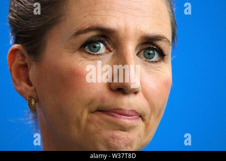 Mette Frederiksen-Treffen der Dt. Bundeskanzlerin mit der daenischen Ministerpraesidenten, Bundeskanzleramt, 11. Juli 2019, Berlin/Mette Frederikse Stockfoto