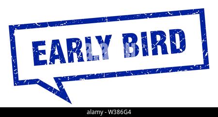 Early Bird anmelden. Early Bird square Sprechblase. Early Bird Stock Vektor