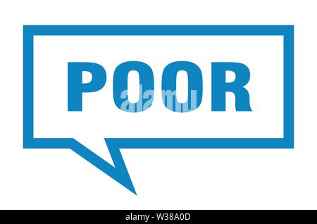 Schlechte Vorzeichen. Schlechte square Sprechblase. Schlechte Stock Vektor
