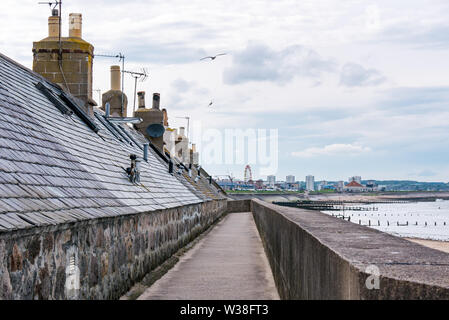 Ferienhäuser in Footdee, Hafen Aberdeen, Schottland, Großbritannien Stockfoto