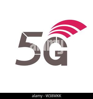 Vektor Zeichen der Technologie 5 G-Netzwerk. Abbildung 5 g-Symbol im flachen Stil. EPS 10. Stock Vektor