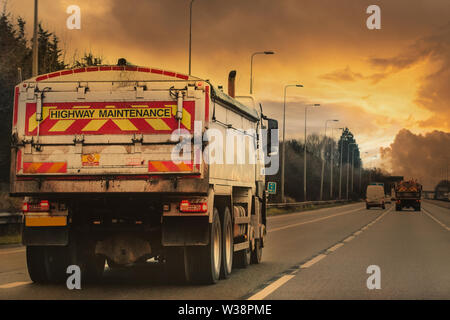 Bau Lkw/LKW-Transport von Gütern über Nation Stockfoto