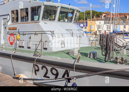 P 294 Trompeter, weymouth Stadt am Meer, malerischen Hafen und Strand, Dorset, Südengland, Großbritannien, GB Stockfoto