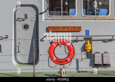 P 294 Trompeter, weymouth Stadt am Meer, malerischen Hafen und Strand, Dorset, Südengland, Großbritannien, GB Stockfoto