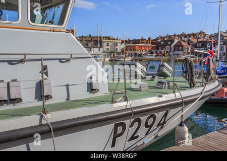 P 294 Trompeter, weymouth Stadt am Meer, malerischen Hafen und Strand, Dorset, Südengland, Großbritannien, GB Stockfoto