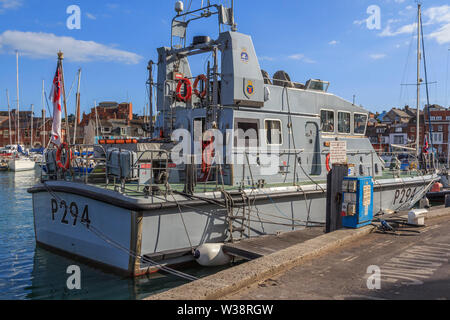 P 294 Trompeter, weymouth Stadt am Meer, malerischen Hafen und Strand, Dorset, Südengland, Großbritannien, GB Stockfoto