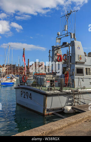 P 294 Trompeter, weymouth Stadt am Meer, malerischen Hafen und Strand, Dorset, Südengland, Großbritannien, GB Stockfoto