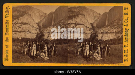 Yosemite Falls, 2634 Meter hoch Blick von der Wiesen, durch E&HT Anthony (Fest) 2 Stockfoto