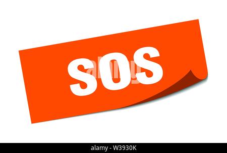 Sos-Aufkleber.sos Square isoliert unterzeichnen. Sos Stock Vektor