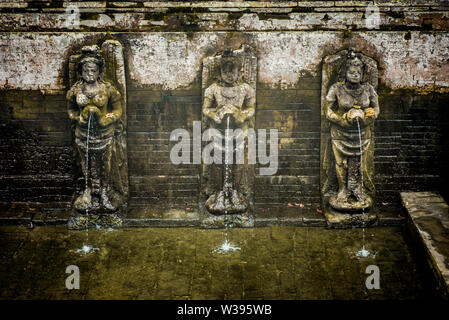 Statuen der balinesischen Tempel Goa Gajah, Elephant Cave in Bali. Stockfoto