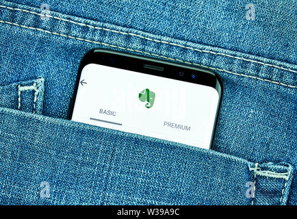 MONTREAL, KANADA - Dezember 23, 2018: Android App auf Samsung S8-Bildschirm. Stockfoto