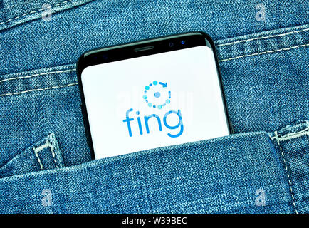MONTREAL, KANADA - Dezember 23, 2018: Android App auf Samsung S8-Bildschirm. Stockfoto