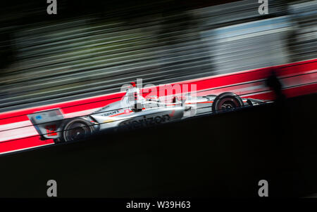 Toronto, Kanada. 13. Juli, 2019. Das Team Penske Fahrer macht der Australien rennen während des Qualifying des 2019 Honda Indy Toronto der NTT IndyCar Series auf Ausstellung in Toronto, Kanada, 13. Juli 2019. Credit: Zou Zheng/Xinhua/Alamy leben Nachrichten Stockfoto