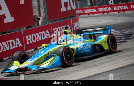 Toronto, Kanada. 13. Juli, 2019. Die Carlin Treiber Salbei Karam in den Vereinigten Staaten rennen während des Qualifying des 2019 Honda Indy Toronto der NTT IndyCar Series auf Ausstellung in Toronto, Kanada, 13. Juli 2019. Credit: Zou Zheng/Xinhua/Alamy leben Nachrichten Stockfoto