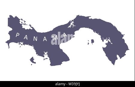 Panama silhouette Karte auf weißem Hintergrund Stock Vektor