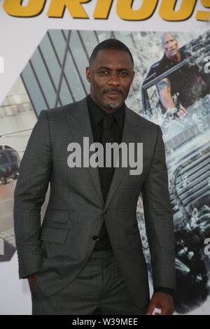 Los Angeles, USA. 13. Juli, 2019. Los Angeles CA: Idris Elba besucht die Fast & Furious präsentiert: Hobbs & Shaw' Film Premiere Los Angeles Kalifornien am Juli 13, 2019 Credit: Faye Sadou/MediaPunch Credit: MediaPunch Inc/Alamy leben Nachrichten Stockfoto