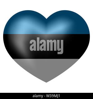 Flagge von Estland in Herzform. Vector Illustration. Stock Vektor