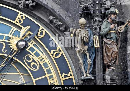 Astronomische Uhr in Prag - Prager Orloj, Tschechische Republik Stockfoto