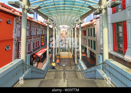 Singapur - Juli 12, 2018: Chinatown in Singapur Stockfoto