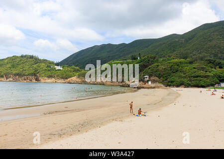 Blick auf die Big Wave Bay in Hongkong Stockfoto