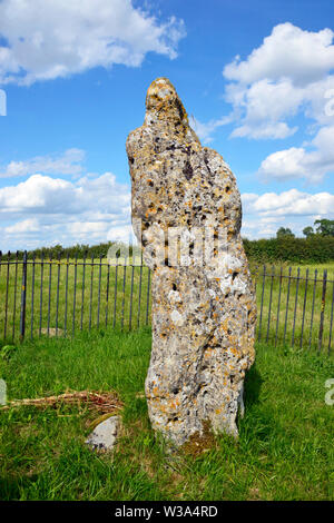 Der König Stein, der Rollright Stones, Stein, große Rollright, Chipping Norton, Oxfordshire, UK Stockfoto