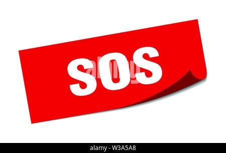 Sos-Aufkleber.sos Square isoliert unterzeichnen. Sos Stock Vektor