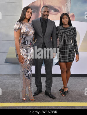Los Angeles, USA. 13. Juli, 2019. Sabrina Dhowre Elba, Idris Elba, Isan Elba038 kommt bei der Premiere von Universal Pictures' "Fast & Furious präsentiert Hobbs & Shaw" bei Dolby Theater am Juli 13, 2019 in Hollywood, California Credit: Tsuni/USA/Alamy leben Nachrichten Stockfoto
