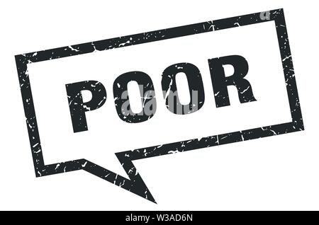 Schlechte Vorzeichen. Schlechte square Sprechblase. Schlechte Stock Vektor