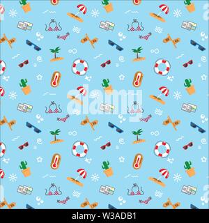 Nahtlose in tropischen Muster mit Sommer Konzept und Element Stock Vektor